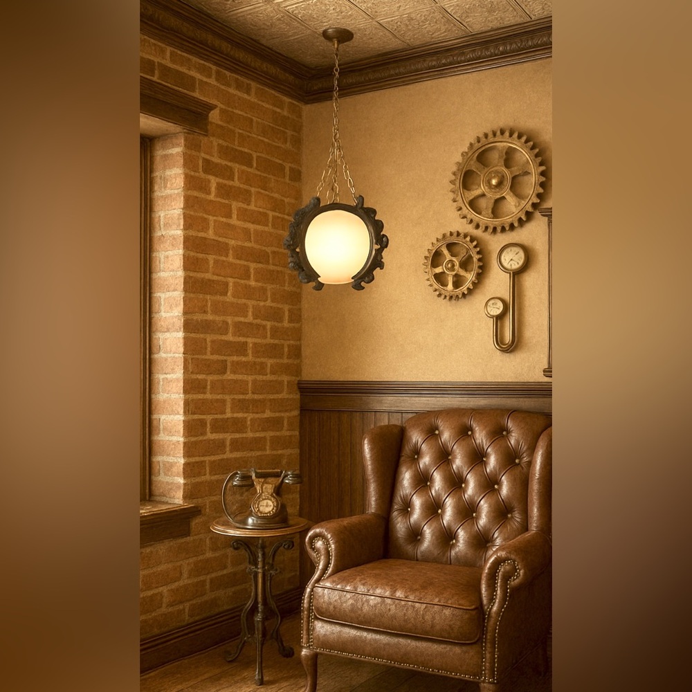 Vintage Whimsical Modern Custom Steampunk Hanging Pendant Light Fixture #0820251